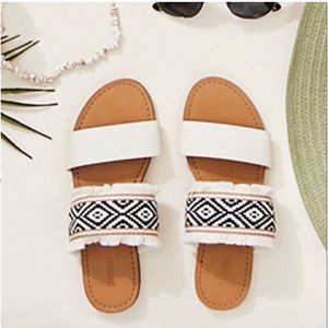 Geo print sandals